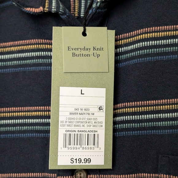 Goodfellow Knit Shirt, Multi Stripe - Picture 3 of 5